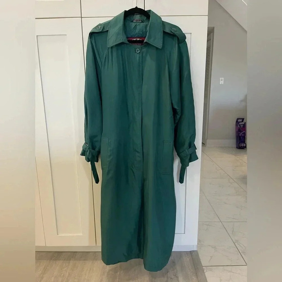 Classic Green Trench Coat - Women's Belted Trench - Picture 2 of 11